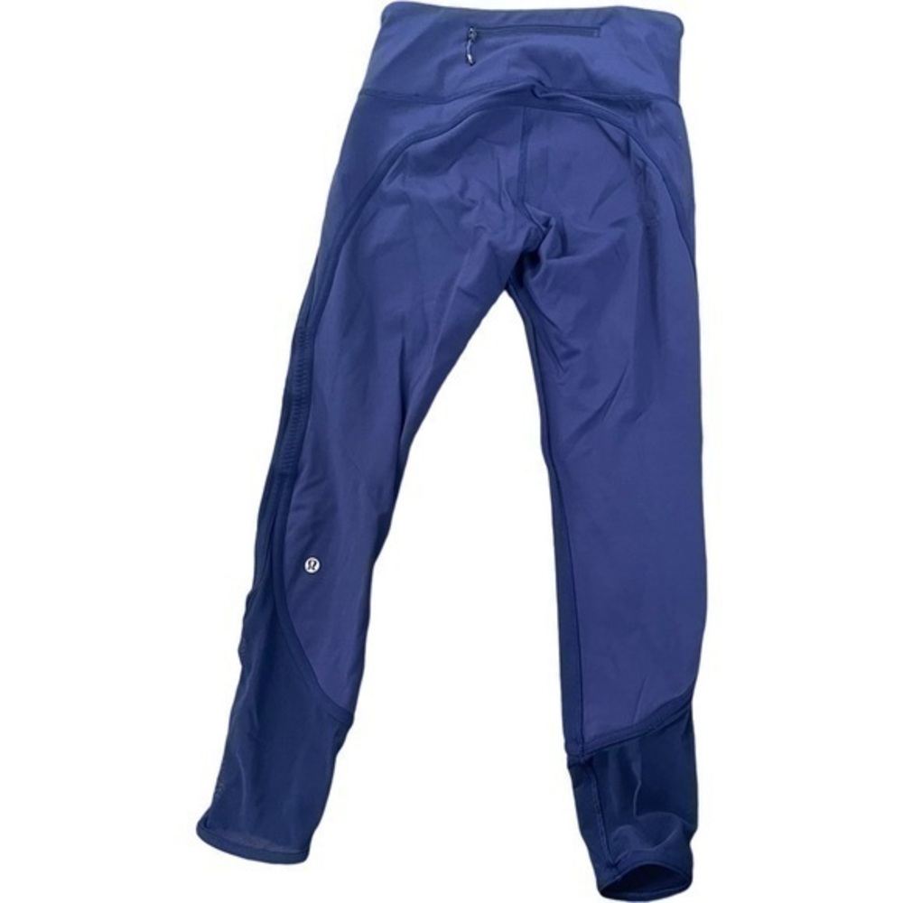 Lululemon Capri leggings in blue with mesh back